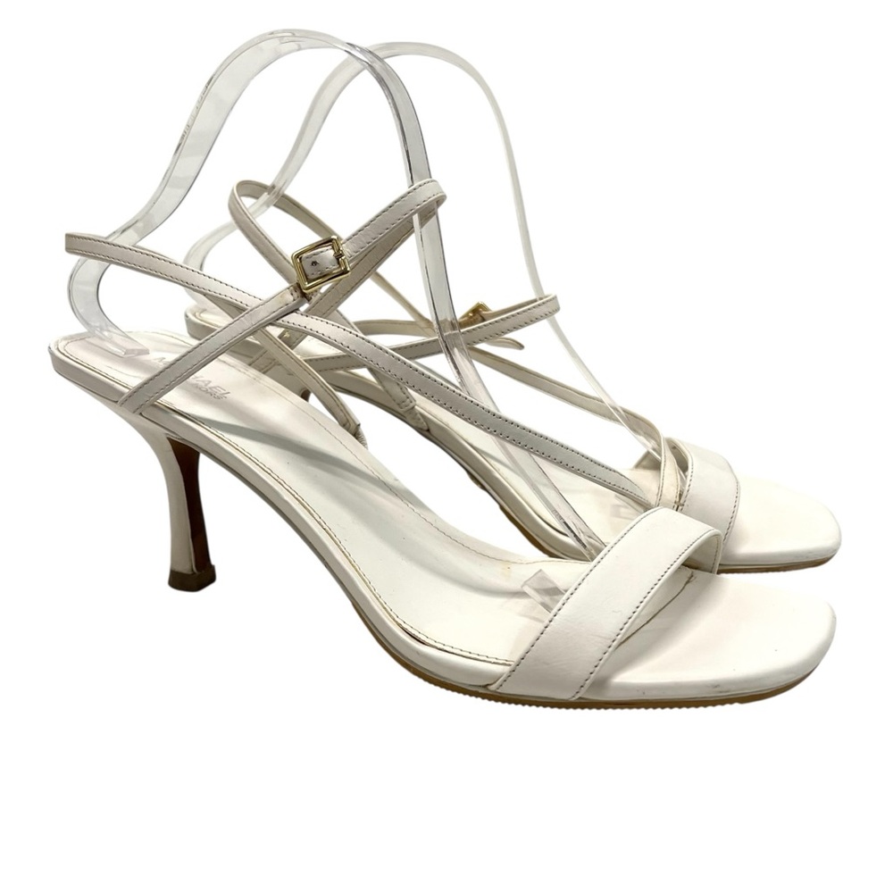 Michael Michael Kors Tasha White Leather Strappy Heels Sandals Women’s 11 - Picture 3 of 15